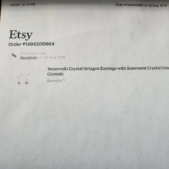 Swarovski Crystal Octagon Earrings with Statement Crystal Centerpiece | Silver - Picture 5 of 5